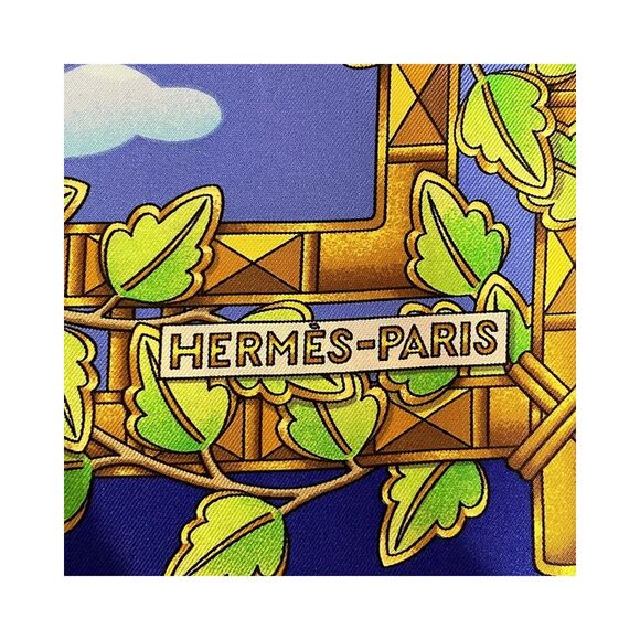 Pre Loved Hermes Silk Scarf with Birdcage Design in Canvas Material - Picture 4 of 8